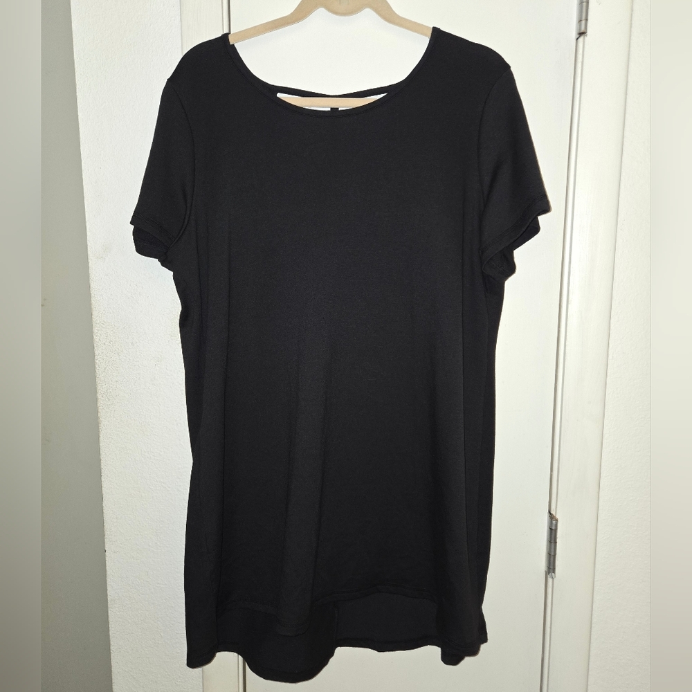 Ideology Black Relaxed Short Sleeve Dress Or Coverup
